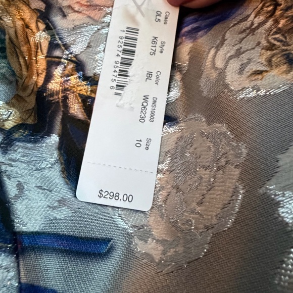 J.Crew Collection Silver Floral Jacquard Copenhagen Strapless Dress NWT Size 10 - Picture 8 of 16